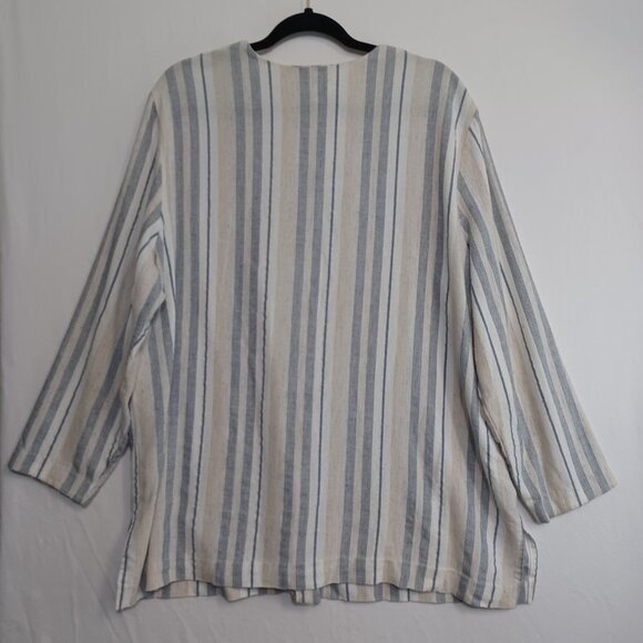 Alfred Dunner Linen Blend Striped Tunic - Picture 6 of 7